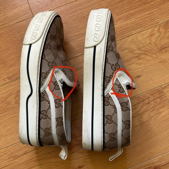 Gucci Monogram Platform Loafers Brown Slip-On Shoes - Picture 5 of 11